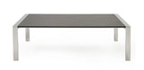 Fauna Modern Elm Grey & Stainless Steel Chrome Dining Table