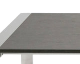 Fauna Modern Elm Grey & Stainless Steel Chrome Dining Table