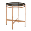 Bradford Modern Smoked Glass & Rosegold End Table
