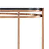 Bradford Modern Smoked Glass & Rosegold End Table