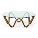 Lassen Modern Glass & Walnut Coffee Table