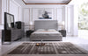 Eastern King Splendor Silver & Grey Velvet Upholstered Platform Bed Set