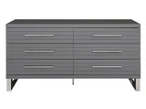 Splendor Grey High Gloss Slatted Dresser