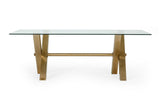 Dandy Modern Golden & Glass Dining Table