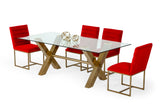 Dandy Modern Golden & Glass Dining Table