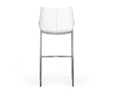 Dave Modern White Leatherette Bar Stool (Set of 2)