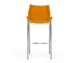 Dave Modern Orange Leatherette Bar Stool (Set of 2)