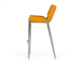 Dave Modern Orange Leatherette Bar Stool (Set of 2)