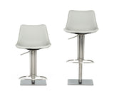 Manning Modern Light Grey Adjustable Bar Stool