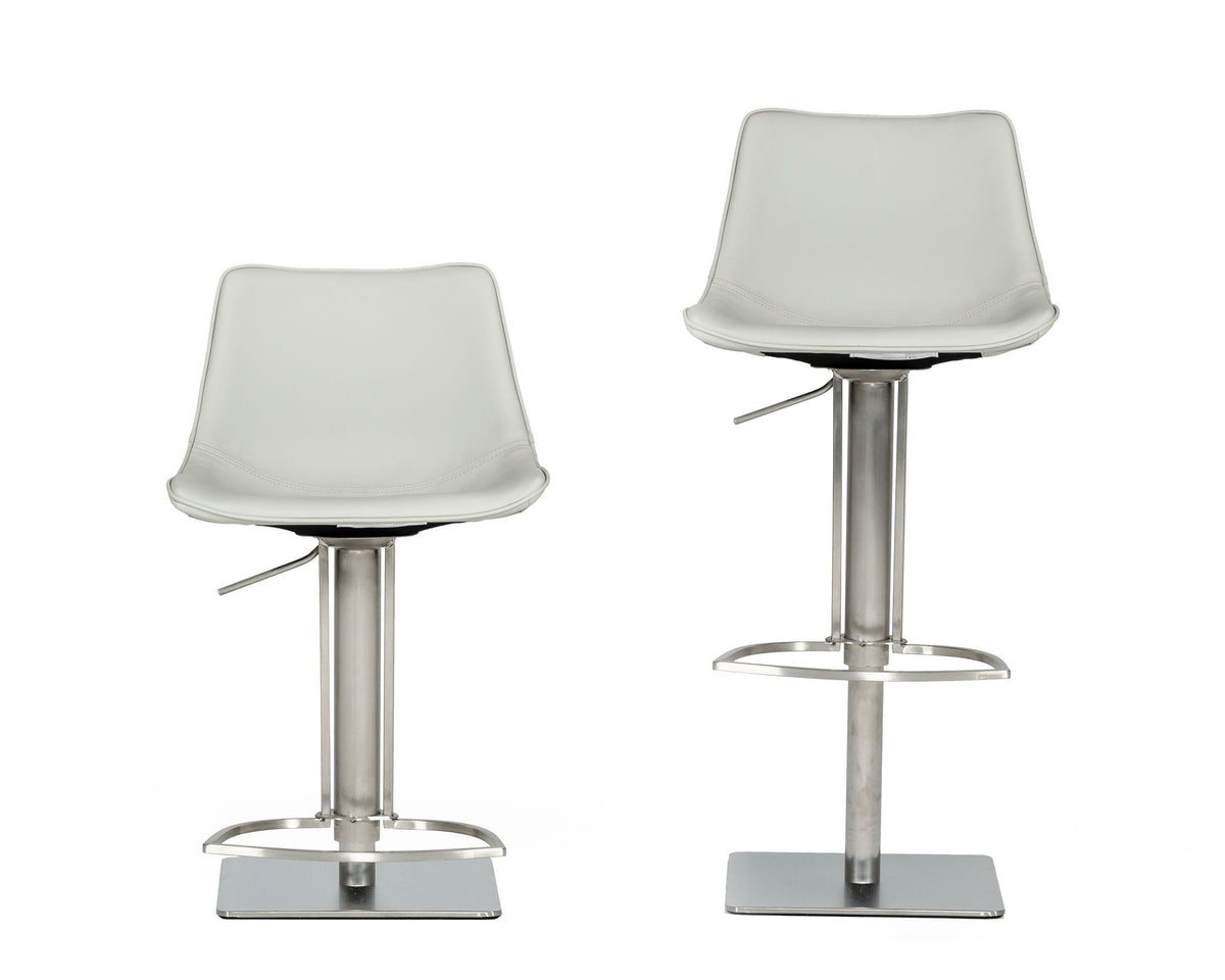 Manning Modern Light Grey Adjustable Bar Stool