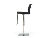 Folsum Modern Black & Brushed Stainless Steel Adjustable Bar Stool