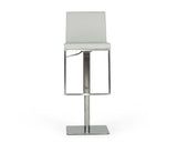 Folsum Modern Light Grey & Brushed Stainless Steel Adjustable Bar Stool