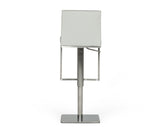 Folsum Modern Light Grey & Brushed Stainless Steel Adjustable Bar Stool