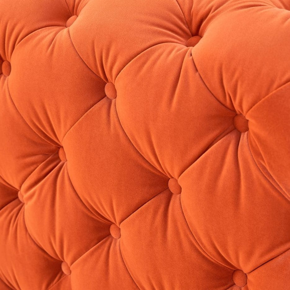Delilah Modern Orange Fabric Loveseat