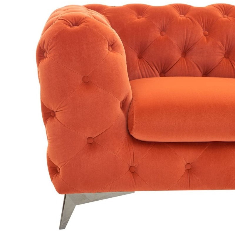Delilah Modern Orange Fabric Chair