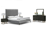 Hemlock Modern Grey Velvet Bed