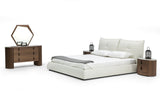 Patrick Modern White Leather Bed
