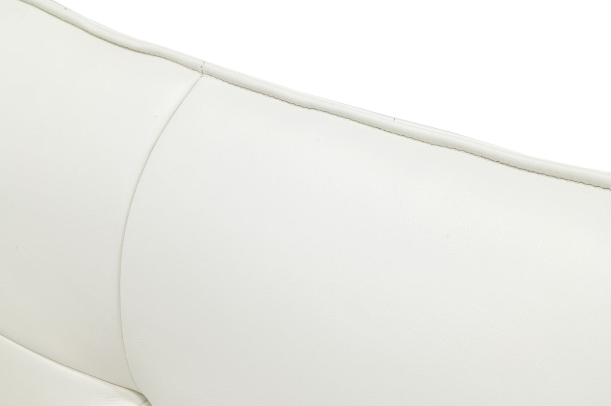 Patrick Modern White Leather Bed