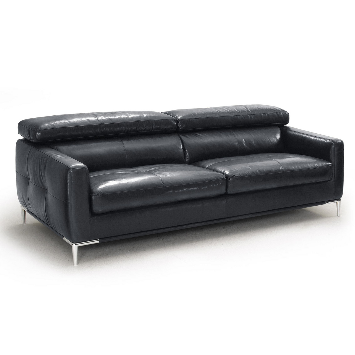 Natalia Modern Black Leather Sofa