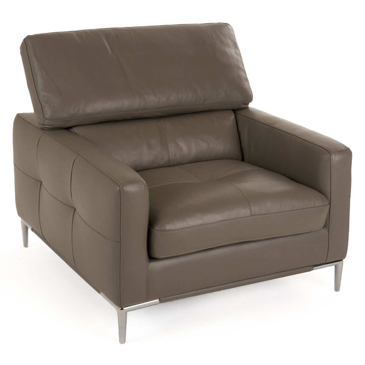 Natalia Modern Dark Grey Leather Chair
