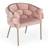 Debra Modern Pink Fabric Dining Chair