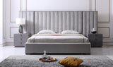 Buckley Modern Grey & Black Stainless Steel Bed with Nightstands