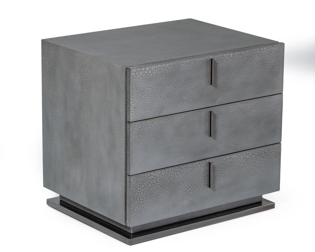 Buckley Modern Grey & Black Stainless Steel Bed with Nightstands