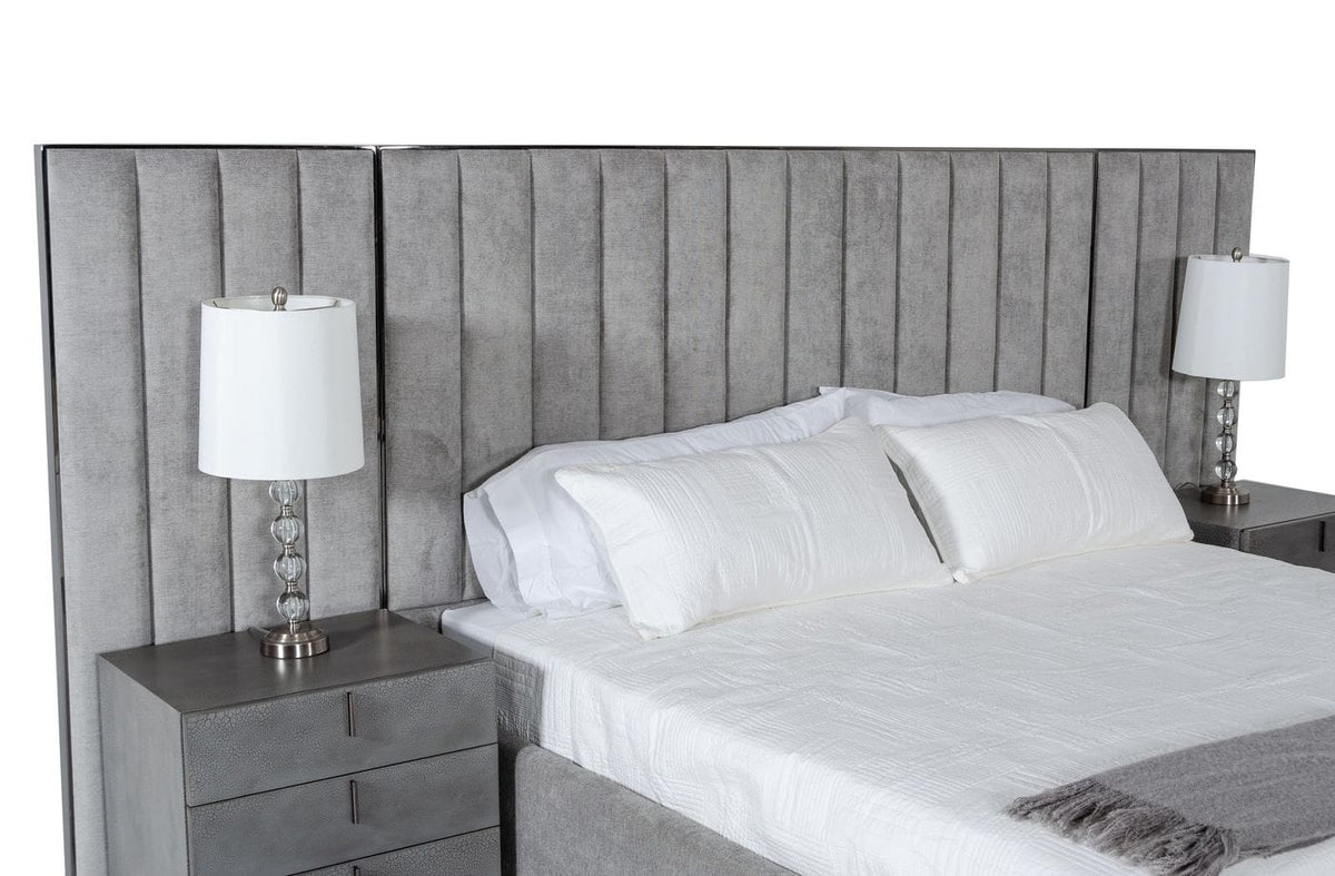 Buckley Grey & Black Stainless Steel Bedroom Set