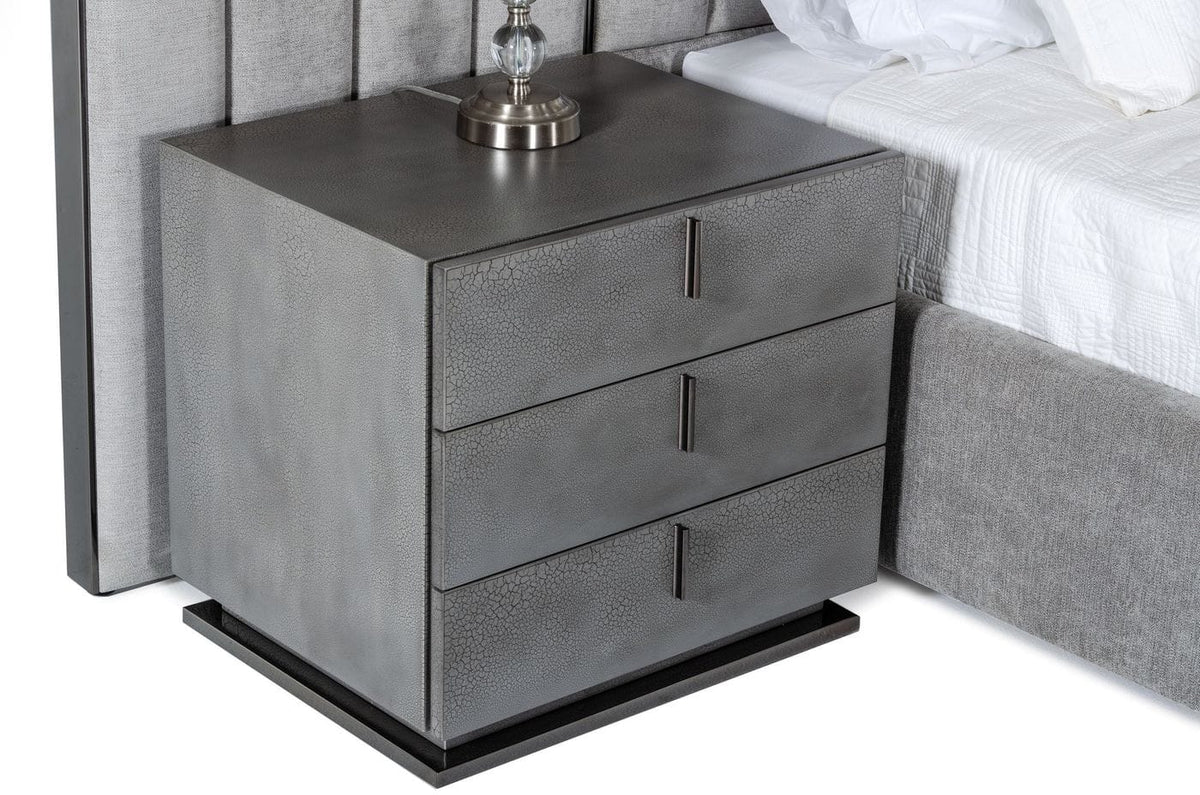 Buckley Grey & Black Stainless Steel Bedroom Set