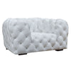 Dexter Transitional White Full Italian Leather Lounge Chair