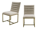 Barker Modern Beige & Brush Gold Dining Chair (Set of 2)