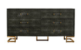 Howard Modern Shagreen Grey Leatherette & Gold Dresser