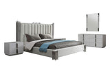 Token Modern White + Stainless Steel Bedroom Set