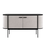 Mielcasa | Beige Modrest Hobart Modern Beige Fabric & Black Metal Buffet | SKU VGDWJ9743--BEI-BUF | MPN: 78386A | Free Delivery & Free Return
