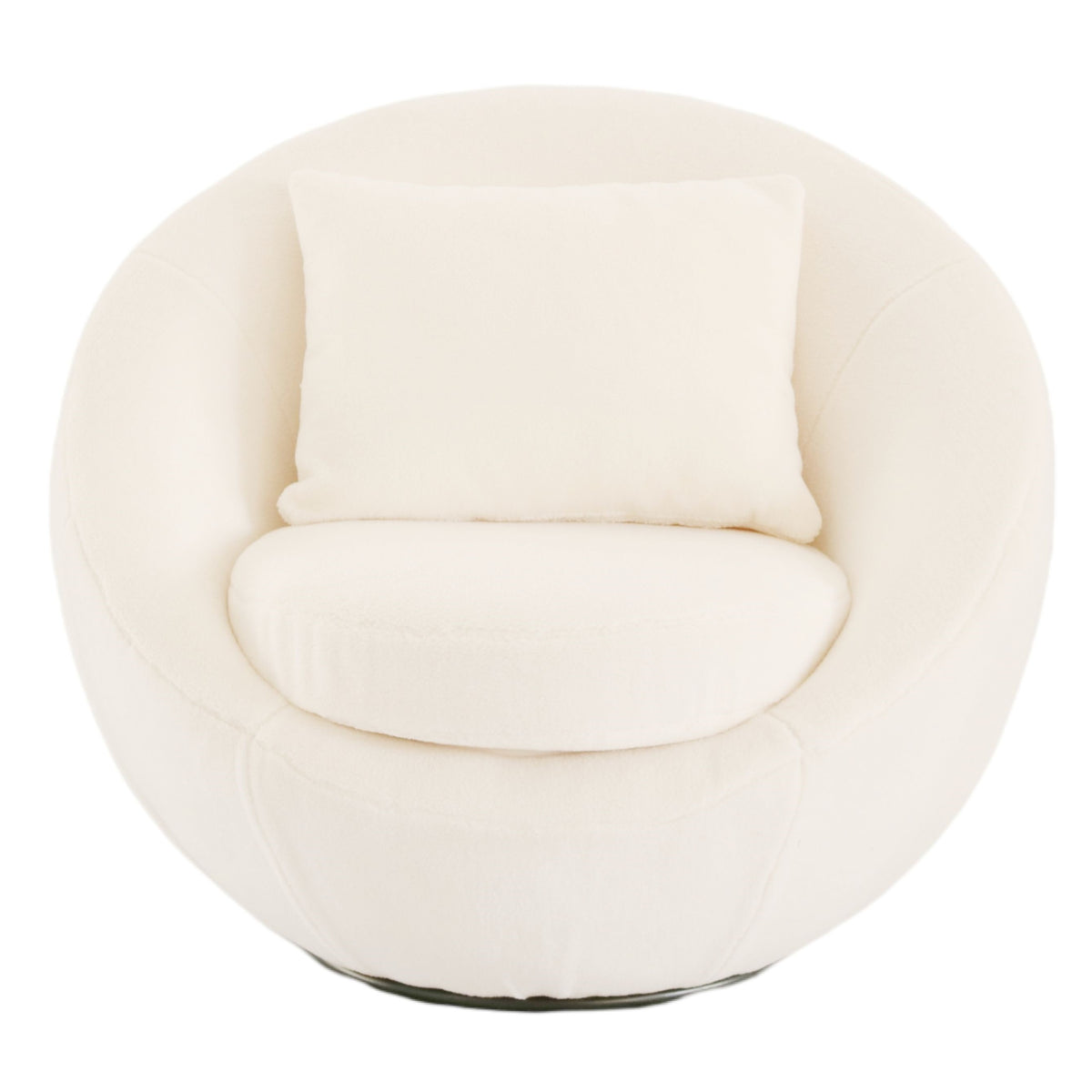 Gypsum Modern White Swivel Accent Chair