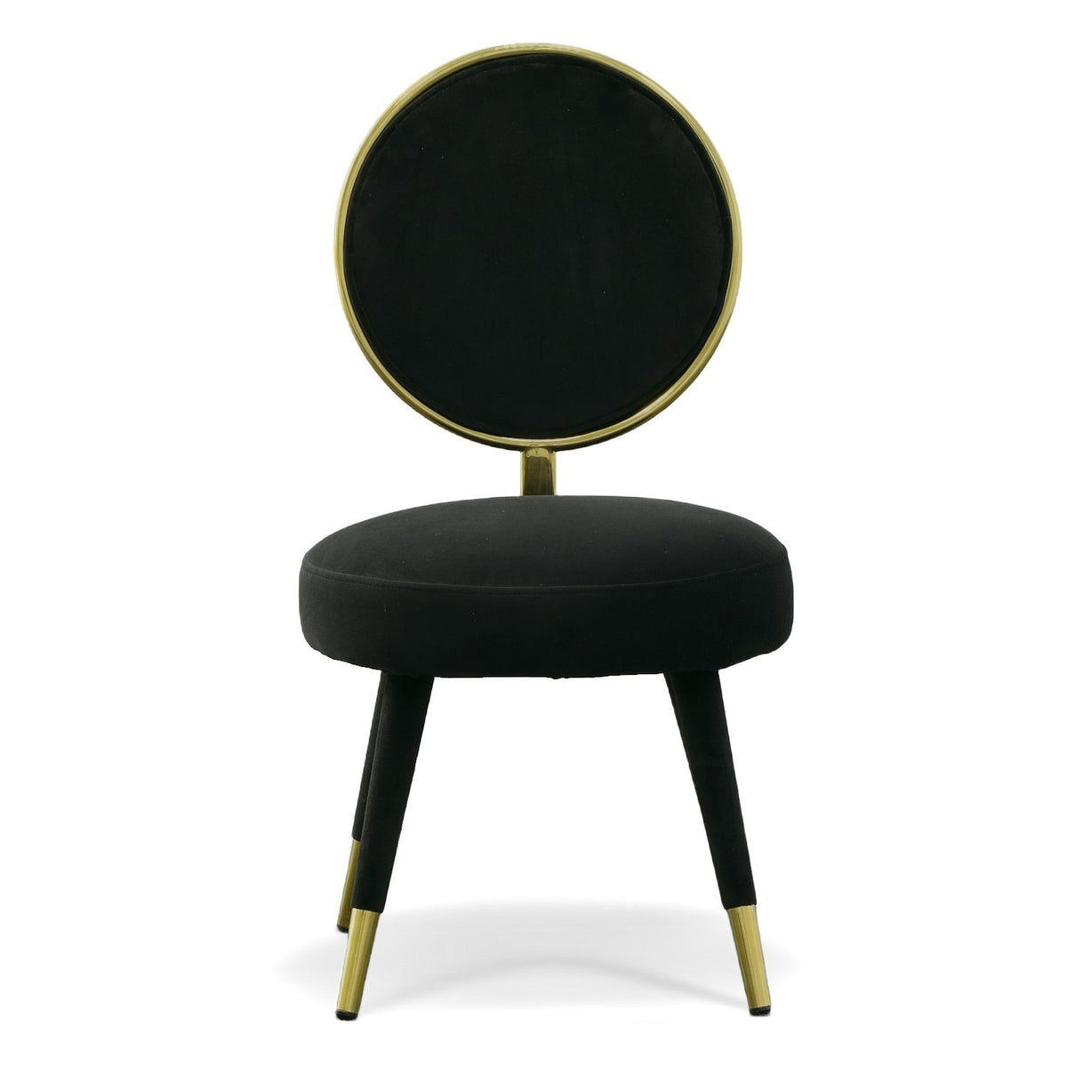 Haswell Glam Black Velvet Accent Chair (Set of Two)