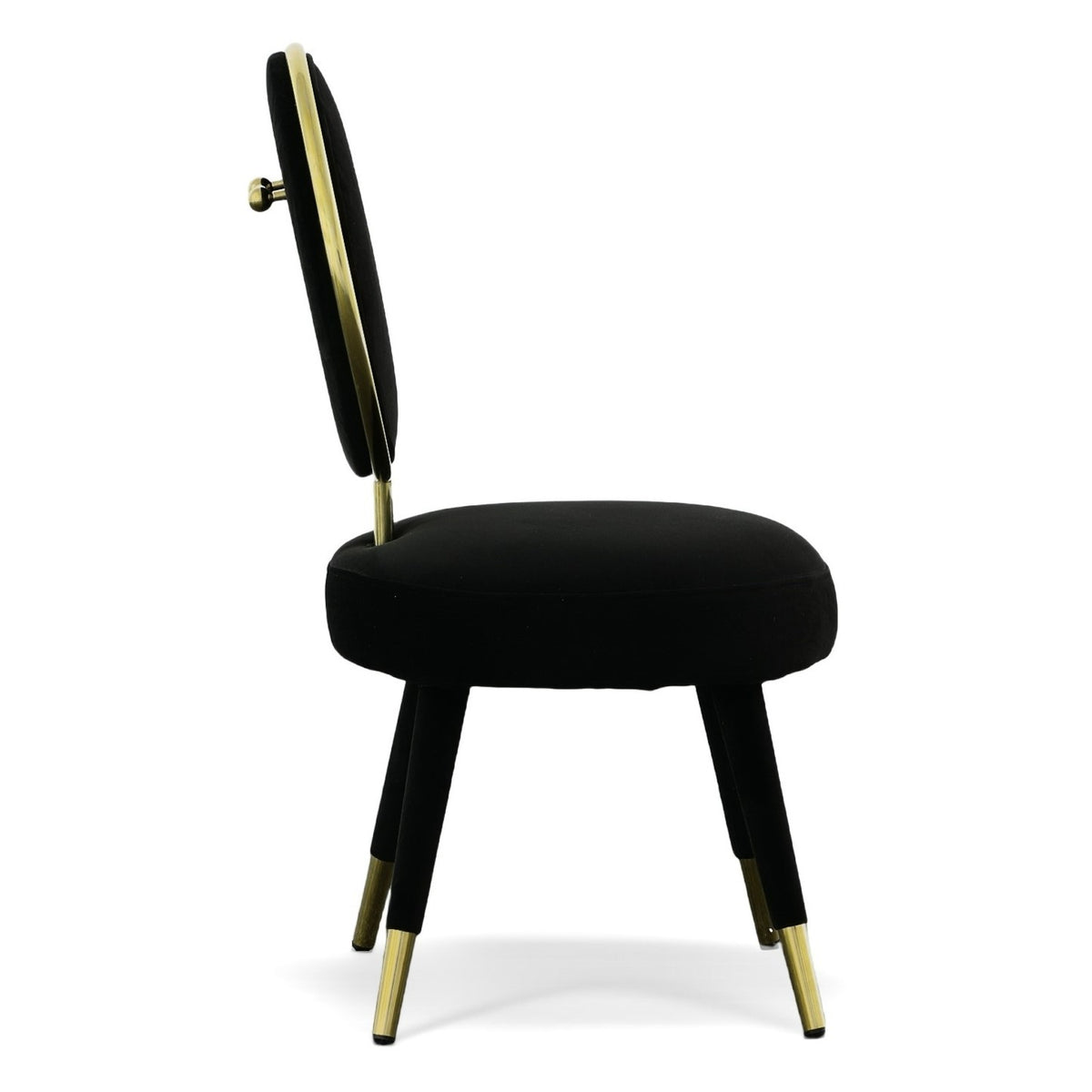 Haswell Glam Black Velvet Accent Chair (Set of Two)