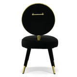 Haswell Glam Black Velvet Accent Chair (Set of Two)