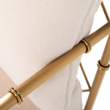 Ignacio Glam White Velvet & Gold Accent Chair