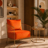 Loveland Glam Orange Velvet Accent Chair