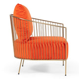 Loveland Glam Orange Velvet Accent Chair