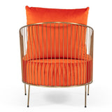 Loveland Glam Orange Velvet Accent Chair