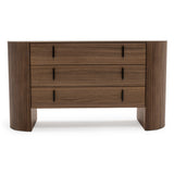 Chelton Contemporary White Ceramic & Walnut Dresser