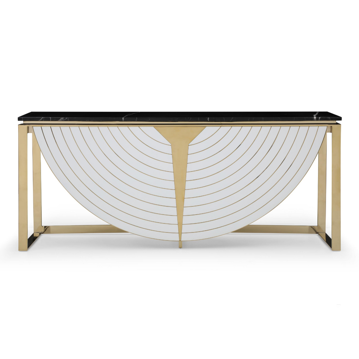 Flavio Gold + Marble Console Table