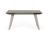Pittson Modern Extendable Grey Glass Dining Table