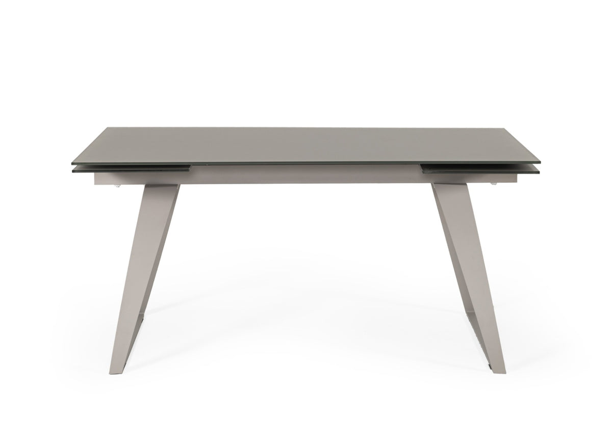 Pittson Modern Extendable Grey Glass Dining Table