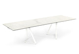 Farrell Modern White Ceramic Extendable Dining Table