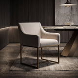 Elijah Modern Grey & Copper Antique Brass Dining Chair