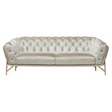 Stella Transitional Beige Velvet Sofa