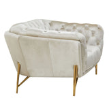 Stella Transitional Beige Velvet Loveseat